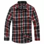 ralph lauren chemises 2019U hommes discount manches longue pony plaid rouge noir